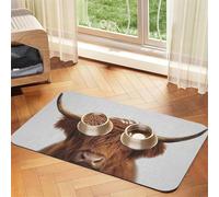 Highland Cow Colorful,Waterproof Pet Feeding Mat,PU Leather Placemats for Cat Dog Water Bowl,Food Mats,30x45cm