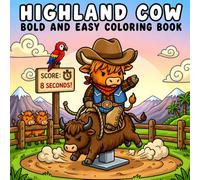 Highland Cow Coloring Book: Bold and Easy Designs for Adults and Teens with Cute and Simple Highland Cow Scenes for Relaxation