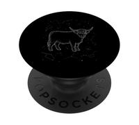 Highland Cow Constellation Farm Animal Line Art Geometric PopSockets Adhesive PopGrip