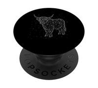Highland Cow Constellation Farm Animal Line Art Geometric PopSockets Adhesive PopGrip