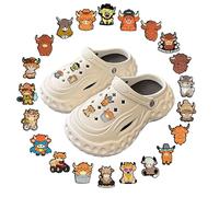 Highland Cow Croc - 21PCS Highland Cow Gifts for Women, Cute PVC Shoe Clips for Croc, DIY Shoe Accessories, Funny Animal Jibbitz for Casual/Beach,Farm Animal Charms Decor Women Adults, Charms for Clog