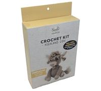 Highland Cow Crochet Kit for Adults - DIY Amigurumi Yarn Craft Kit with Yarn, Hook, Stuffing & Instructions - Intermediate Level Crochet Animal Kit - Makes Adorable 6.75" Plush Highland Cow