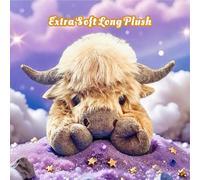 Highland Cow Cuddly Toy, Highland Cow Weighted Plush, Weighted Stuffed Animal Pillow With Machine Washable, Cartoon Animal Pillow For Kids Adults Playroom Living Room Bedroom Couch