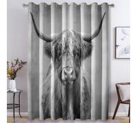 Highland Cow Curtains for Bedroom, Highland Cattle Blackout Curtains for Living Room, 72 Drop Eyelet Window Treatments Home Decor 46 X 72 Inch (W X L), 2 Panels X&-52