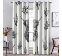 Highland Cow Curtains for Bedroom, Succulent Cactus Blackout Curtains for Living Room, 72 Drop Eyelet Window Treatments Home Decor 46 X 72 Inch (W X L), 2 Panels X&-53