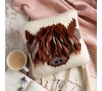 Highland Cow Cushion Cover Knitting Kit Wool Couture Cream One Size
