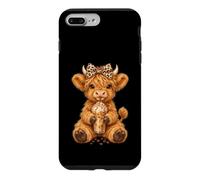 Highland Cow Cute Leopard Coquette Bow Drink Coffee Cowgirl Case for iPhone 7 Plus/8 Plus
