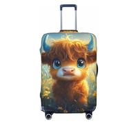 Highland Cow Cute Print Travel Luggage Cover Elastic Baggage Protector For Men Women Fits For 22-24 Inch Luggage Suitcase Covers
