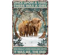 Highland Cow Decor Bedroom the Highland Cattle Once upon a Time There Was a Girl Who Really Loved Highland Cattle Metal Sign Decor Tin Sign 12x16 Inch