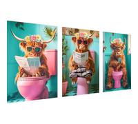 Highland Cow Diamond Painting Kits for Adults, 5D Cow Large Diamond Art Kits for Adults, DIY Full Diamond Art Crystal Rhinestone Gem Art and Crafts Painting with Diamond Home Wall Decor 27.6x15.6inch