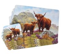 Highland Cow Dinner Matching Placemats & Coasters - Set of 4