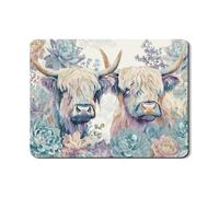 Highland Cow Dish Drying Mats For Kitchen Counter, Floral Absorbent Rubber Dish Drainer Mat, Rustic Drying Pad For Kitchen Counter Coffee Bar Protector 18x24 Inch