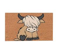 Highland Cow Door Mats | Durable Door Mats | Non-Slip Dust Absorbent Front Doormat | Quick Drying Doormat | Door Mat for Outdoor & Indoor Entrance Seasonal Decor