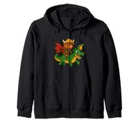 Highland Cow Dragon Rider Zoo Day Animal Lover Boys Girls Zip Hoodie