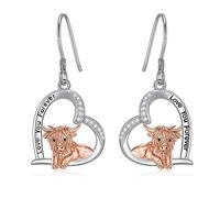 Highland Cow Earrings Sterling Silver Highland Cow Earrings Scottish Highland Cow Jewellery Gifts for Women Girls Cowgirl