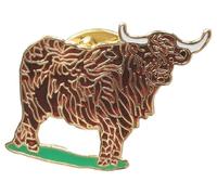 Highland Cow Enamel Lapel Pin Badge In Velvet Pouch Or Gift Box With Free Engraving 178