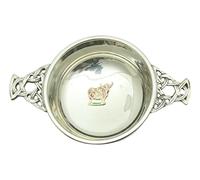 Highland Cow Enamel Pewter Knot Band Quaich Bowl Scottish Quaich 178
