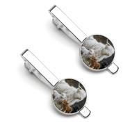 Highland Cow Family 1 Pair Men's Tie Clips Lightweight Necktie Tie Bars for Business Wedding Suit