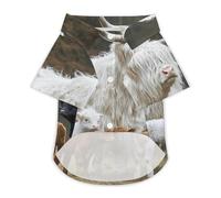 Highland Cow Family Dog Shirt for Dogs & Cats Breathable Short Sleeve Pet T-Shirt Lightweight Dog Summer Tops L