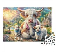 Highland Cow Family Home Improvements Alpaca & Sheep Unique 1000 Piece Jigsaw Puzzle for Adults Colourful Puzzling, Challenging & Brainteasing Adult Jigsaws Fun Activity for Home70x50cm/1000pcs