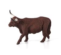 Highland Cow Figure Brown Plush 13.5x13.5x8.5cm Realistic Farm Model Collectible