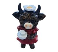 Highland Cow Figure,Highland Cow Decor Resin Sculpture | Small Animal Tabletop Ornament,for Bathroom Home Room Kids Adults Kitchen Bedroom Living Room Christmas Wedding Desk Shelf