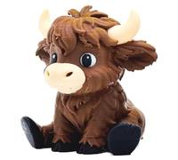 Highland Cow Figurine | Highland Cow Garden Statue | 3D Printed Figurines for Garden Indoor Christmas Bedroom Outdoor Shelf Living Room Home Classroom