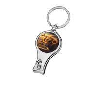Highland Cow from Window Sunflower Sunset Nail Clippers Sharp Sturdy Fingernail Cutters with Bottle Opener Keychain