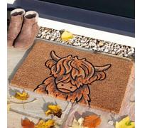 Highland Cow Front Door Mat Coir Doormat