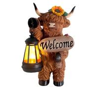 Highland Cow Garden Statue, Highland Cow Solar Light, Outdoor Lantern, Waterproof UV-Resistant Lawn Solar Garden Ornament, Gardens Highlands Cows Decor, Or Outside Yard Patio Lawn Porch