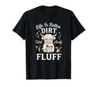 Highland Cow Gardening Life is Better with Dirt and Fluff Value Graphic T-Shirt, Men, Black, M