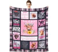 Highland Cow Gift for Women Highland Cow Throw Blanket Highland Cow Lover Gifts, Just A Girl Who Loves Highland Cow Funny Flannel Highland Cow Throw Blanket for Couch Sofa Bed Chair Decor 50 x 60 inch