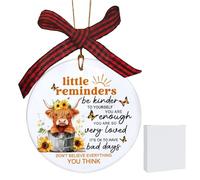 Highland Cow Gifts for Women, Cute Highland Cow Ornaments for Home, Little Reminders Christmas Ornaments, Lovely Car Hanging Accessories, Inspirational Gifts for Friends Daughter Sister