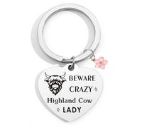 Highland Cow Gifts For Women Highland Cow Keyring Beware Crazy Highland Cow Ornaments Highland Cow Charm Highland Cow Themed Gifts Cow Stuff Highland Cattle Gifts Highland Cows Car Accessories