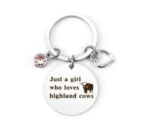 Highland Cow Gifts, Highland Cow Keyring, Cow Gifts, Birthday Gifts for Girls, Teenage Girls Gifts, Highland Cow Gifts for Women, Highland Cow Keychain Stainless Steel, Teenager Gifts Girls