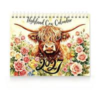 Highland Cow Gifts,Highland Cows Calendar 2027, 2027 Wall Calendar, 12 Months Cows Monthly Planner Wall Art for Home Decor, Calendars & Personal Organisers (Highland Cow)