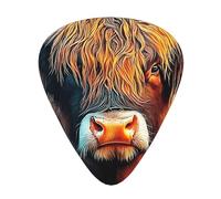 Highland Cow Guitar Picks Gift Set - Smooth Durable Plectrums For Acoustic, Electric & Bass Guitar, Perfect Present For Guitar Lovers & Musicians
