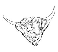 'Highland Cow Head' Rubber Stamp - Unmounted Design for Crafting & Scrapbooking, A8 (RS00042647)