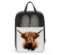 Highland Cow Head Shoe Bag for Travel Daily Use Anti-dust Storage Carrier Golf Shoe Pouch