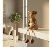 Highland Cow Heart Shelf Sitter