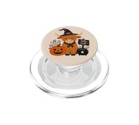 Highland Cow Hello Fall Halloween Witch Hat Autumn Pumpkin PopSockets PopGrip for MagSafe