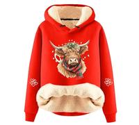 Highland Cow Hoodie Fleece Lined Sherpa Highland Cow Jumpers for Women Cute Cow Shirts for Women Country Western Sweatshirts Highland Cow Gifts
