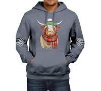 Highland Cow Hoodie - Men's Western Cow Print Sweatshirt