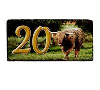 Highland Cow House Number Slate Name Gate Sign Plaque Door Personalised SL37