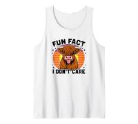 Highland Cow Humor - Fun Fact I Don't Care Graphic Tank Top
