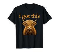 Highland Cow I Got This Funny Scottish Cow Motivational Value Graphic T-Shirt, Men, Black, S