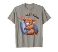Highland Cow I Love Sleeping Pajamas Kawaii Cute Sleep T-Shirt