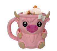 Highland Cow Ice Cream Pint Holder, 3D Printed Leak Proof Beer Can Sleeve with Anti-Freeze Handle, Non-Slip Base Fits Ice Cream 16oz, Gift for Highland Cows Lovers