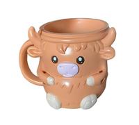 Highland Cow Ice Cream Pint Holder | Highland Cow Ice Cream Tubs Sleeve | Cute Animals Ices Creams Holder with Handle & Drawer | Cartoon Scottish Highland Cattle Ices Creams Pint Sleeves Container