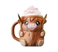 Highland Cow Ice Cream Pint Holder | Ice Cream Cup Holder | Insulated Icecream Stand Tub with Lid Rack | Ice-Cream Pints Sleeves Bowls Cooler Container for Kitchen Gadgets